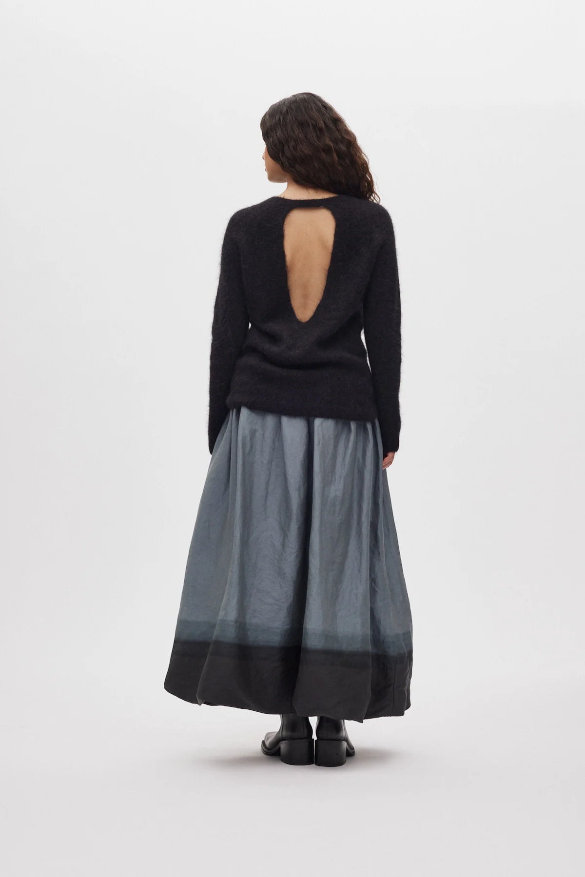 Rabens Saloner Fluffy Knit Open Back