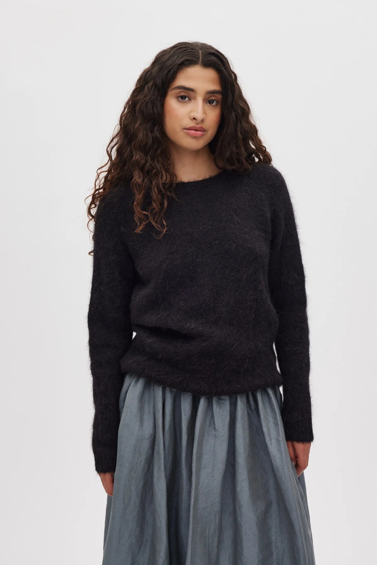 Rabens Saloner Fluffy Knit Open Back