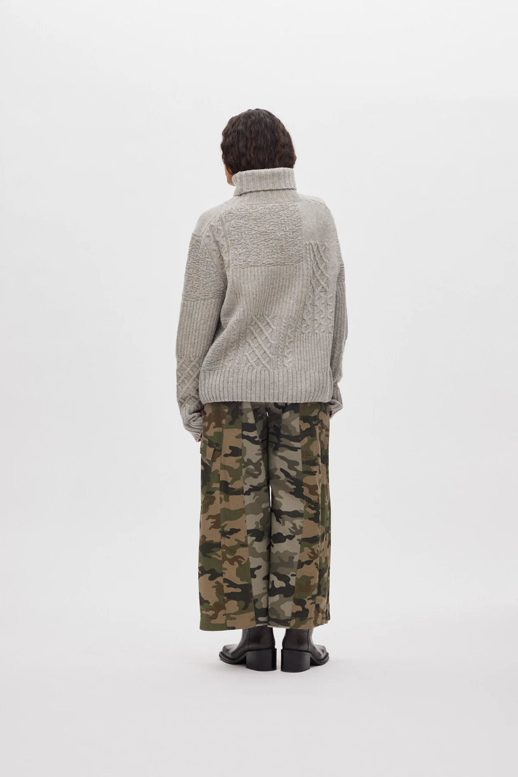 Rabens Saloner Patchwork Knit Crew