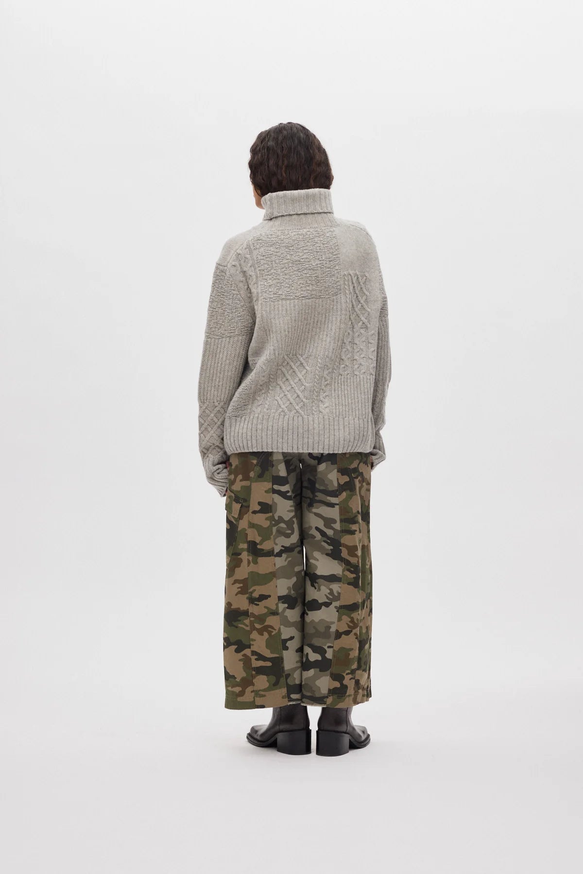 Rabens Saloner Patchwork Knit Crew