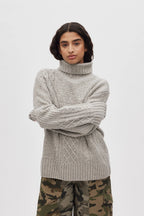 Rabens Saloner Patchwork Knit Crew