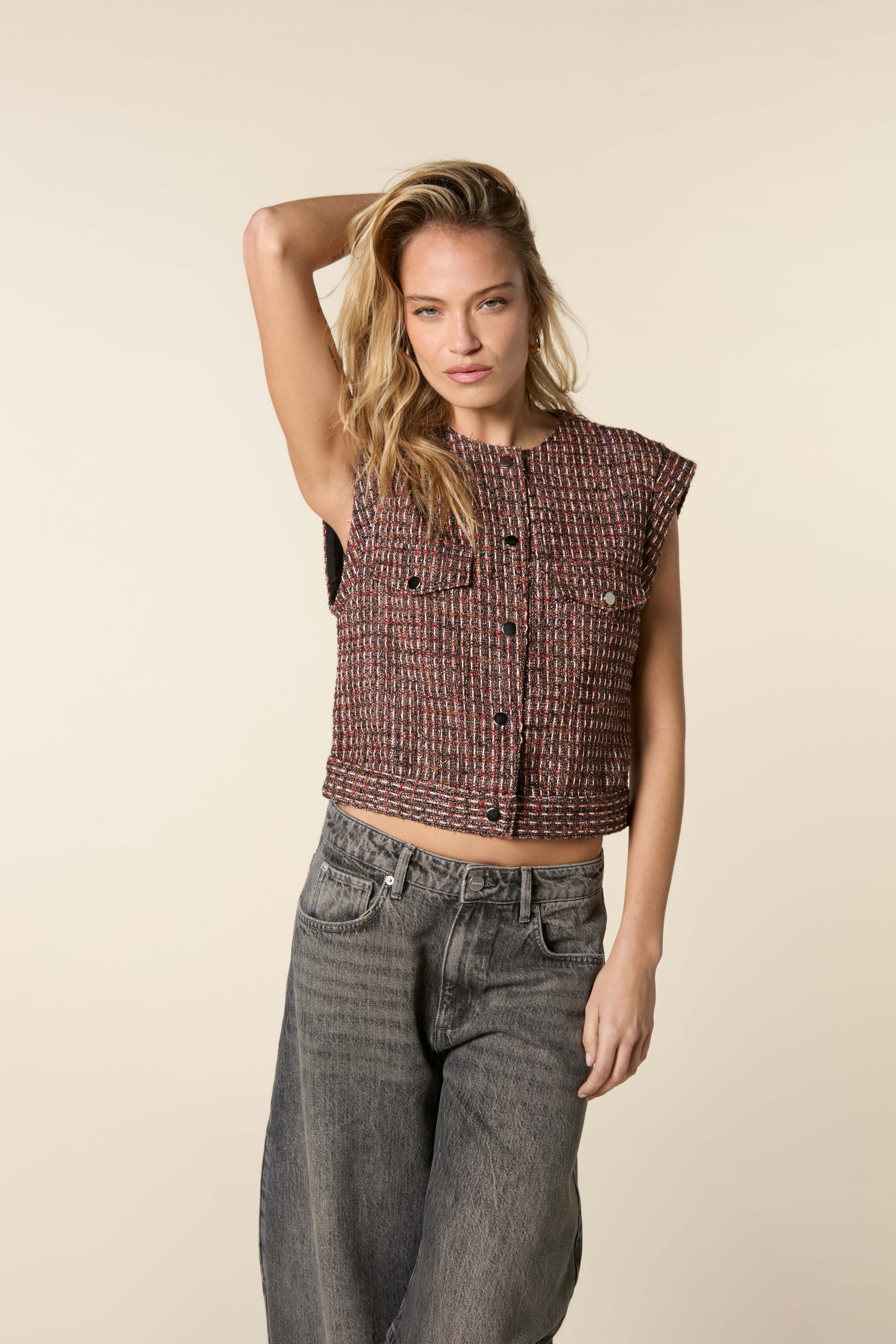 Homage Fitted tweed vest