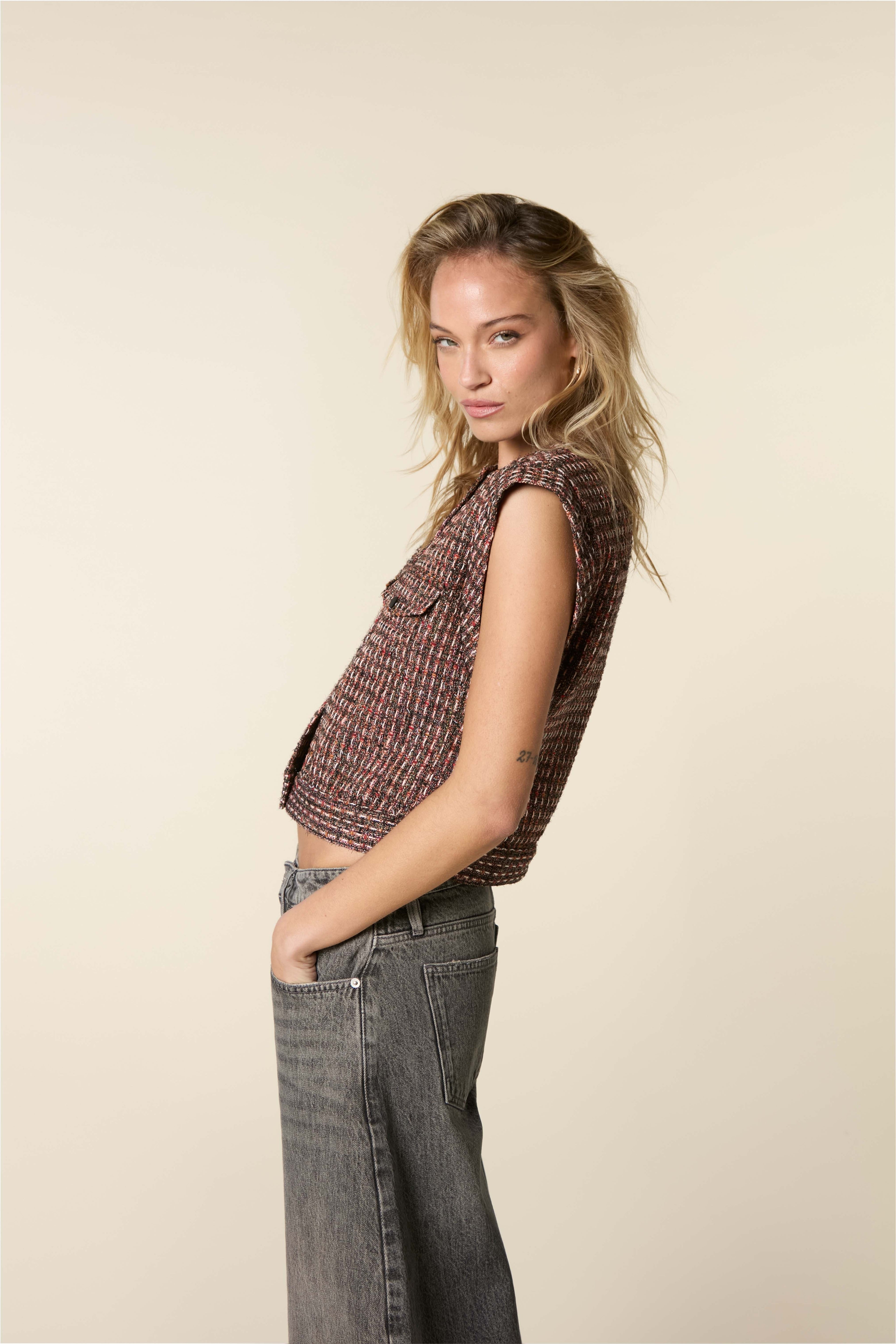 Homage Fitted tweed vest