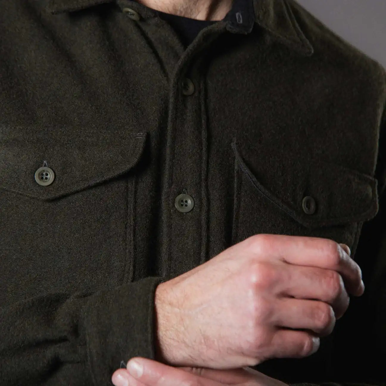 Benzak Overshirt Wool Green
