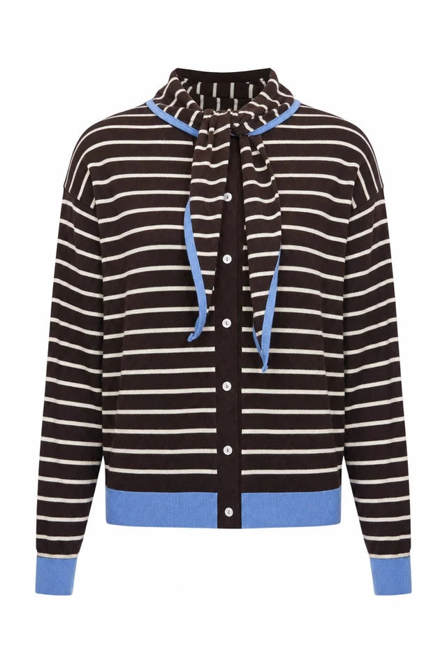 FRNCH Kastro Cardigan set met Sjaal