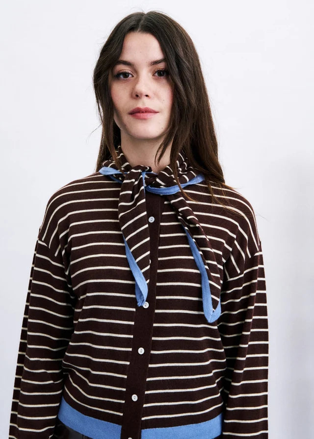 FRNCH Kastro Cardigan set met Sjaal