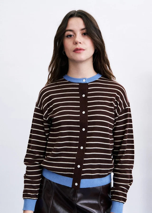 FRNCH Kastro Cardigan set met Sjaal
