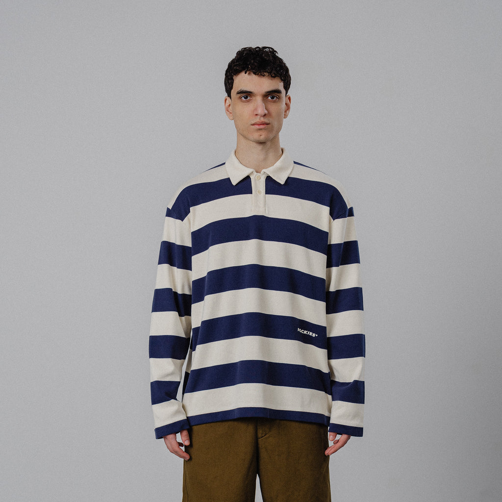 Pockies Striped Polo Navy