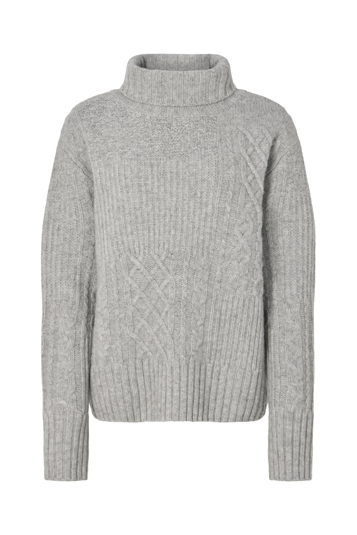 Rabens Saloner Patchwork Knit Crew
