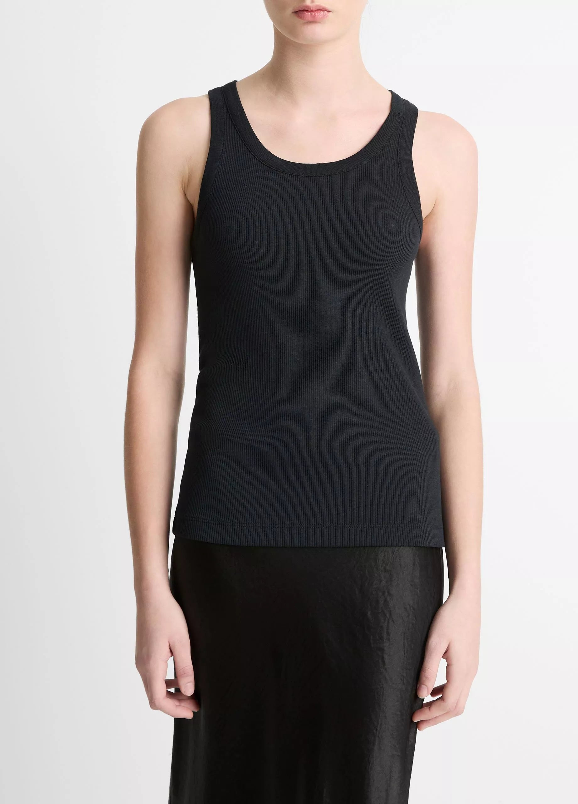 Vince Scoop Tank Top Black