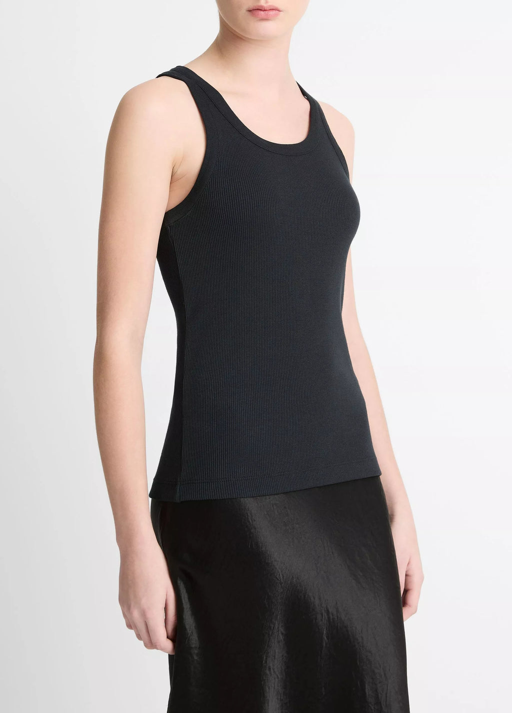 Vince Scoop Tank Top Black