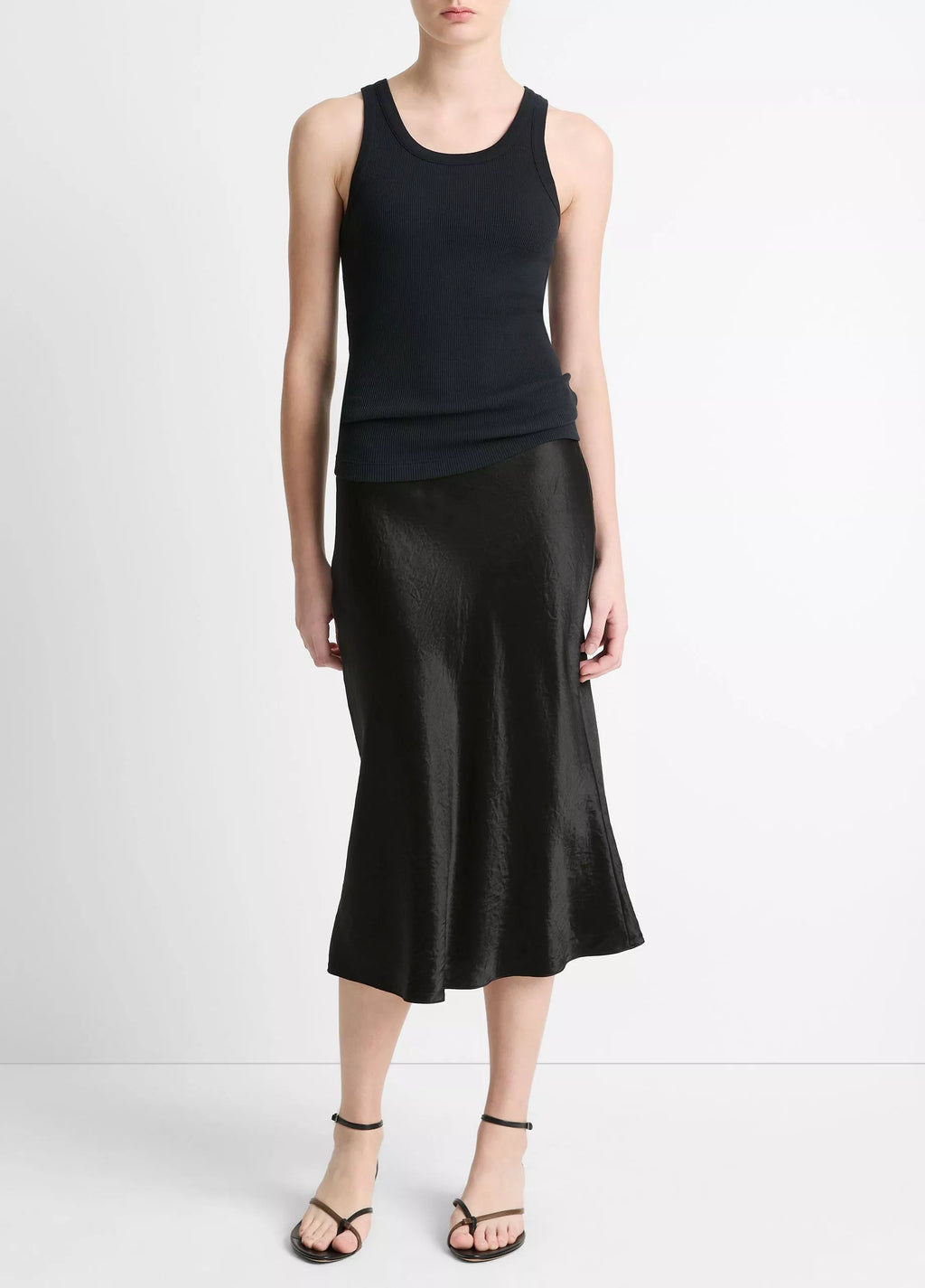 Vince Scoop Tank Top Black