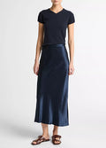 Vince Side Slit Slip Skirt Coastal Blue