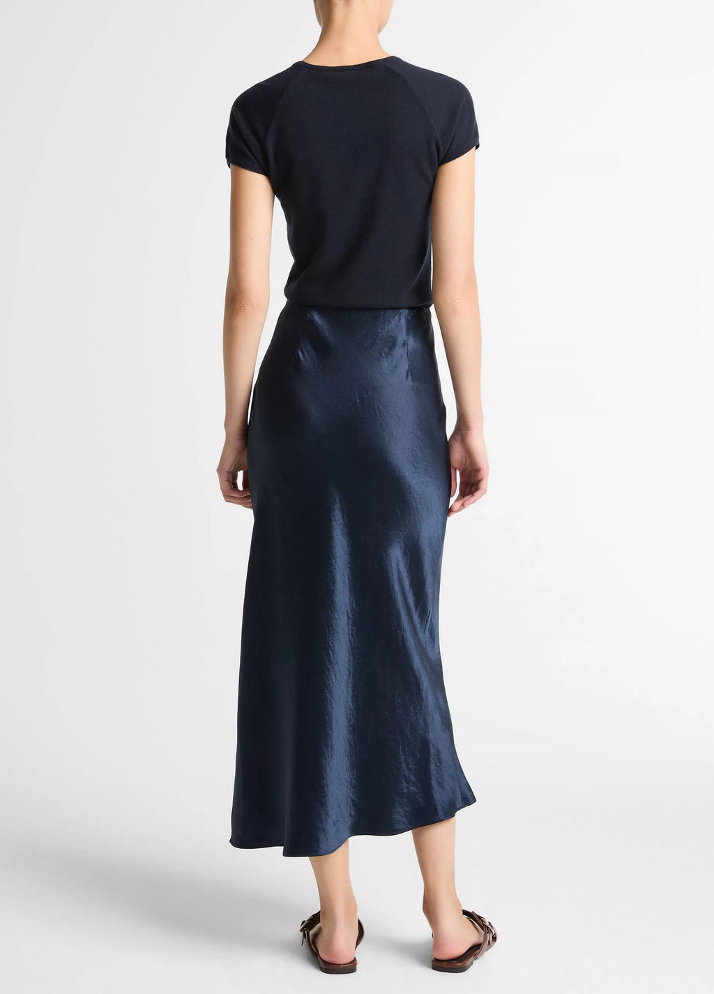 Vince Side Slit Slip Skirt Coastal Blue