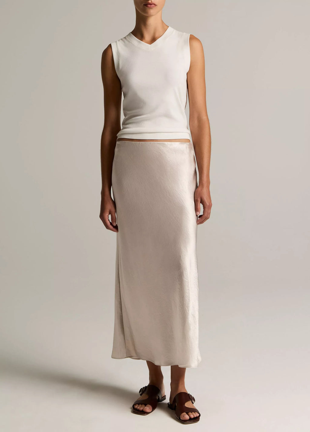 Vince Side Slit Slip Skirt