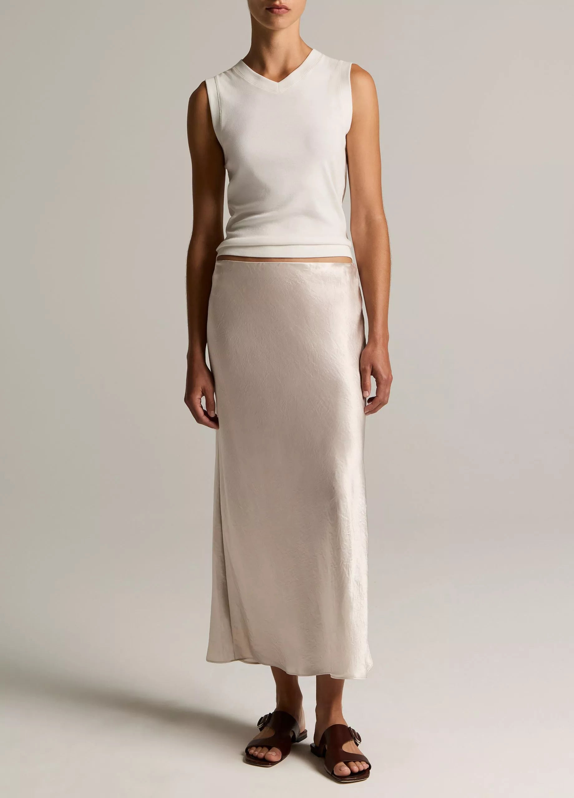 Vince Side Slit Slip Skirt