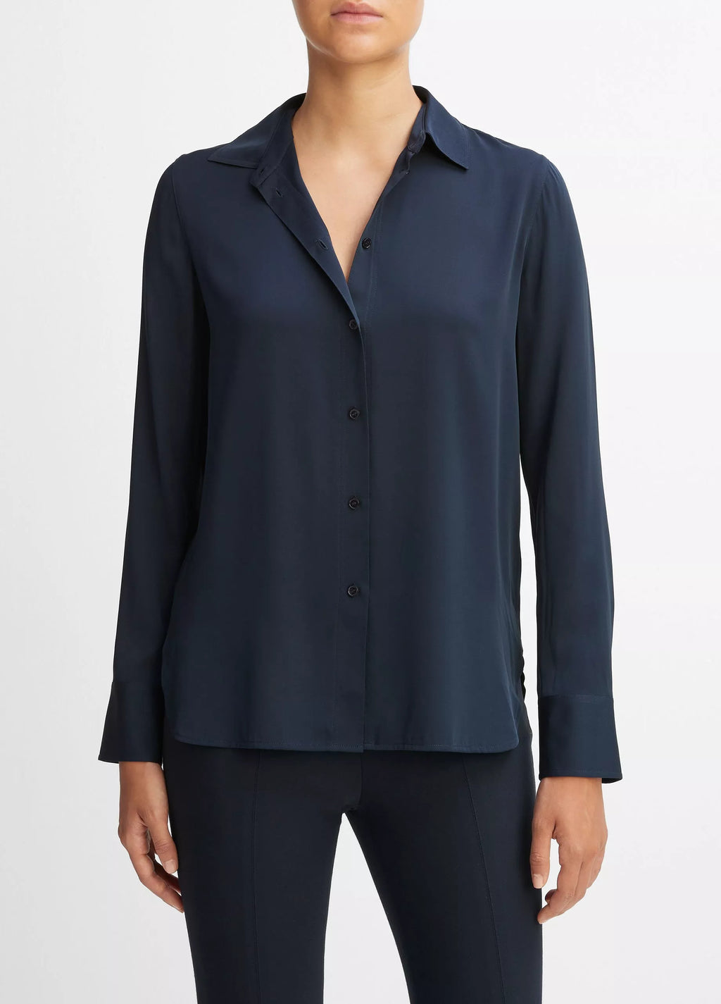 Vince Slim Fitted Blouse Coastal Blue
