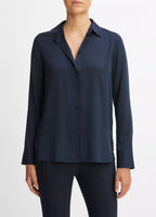 Vince Slim Fitted Blouse Coastal Blue