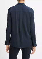 Vince Slim Fitted Blouse Coastal Blue
