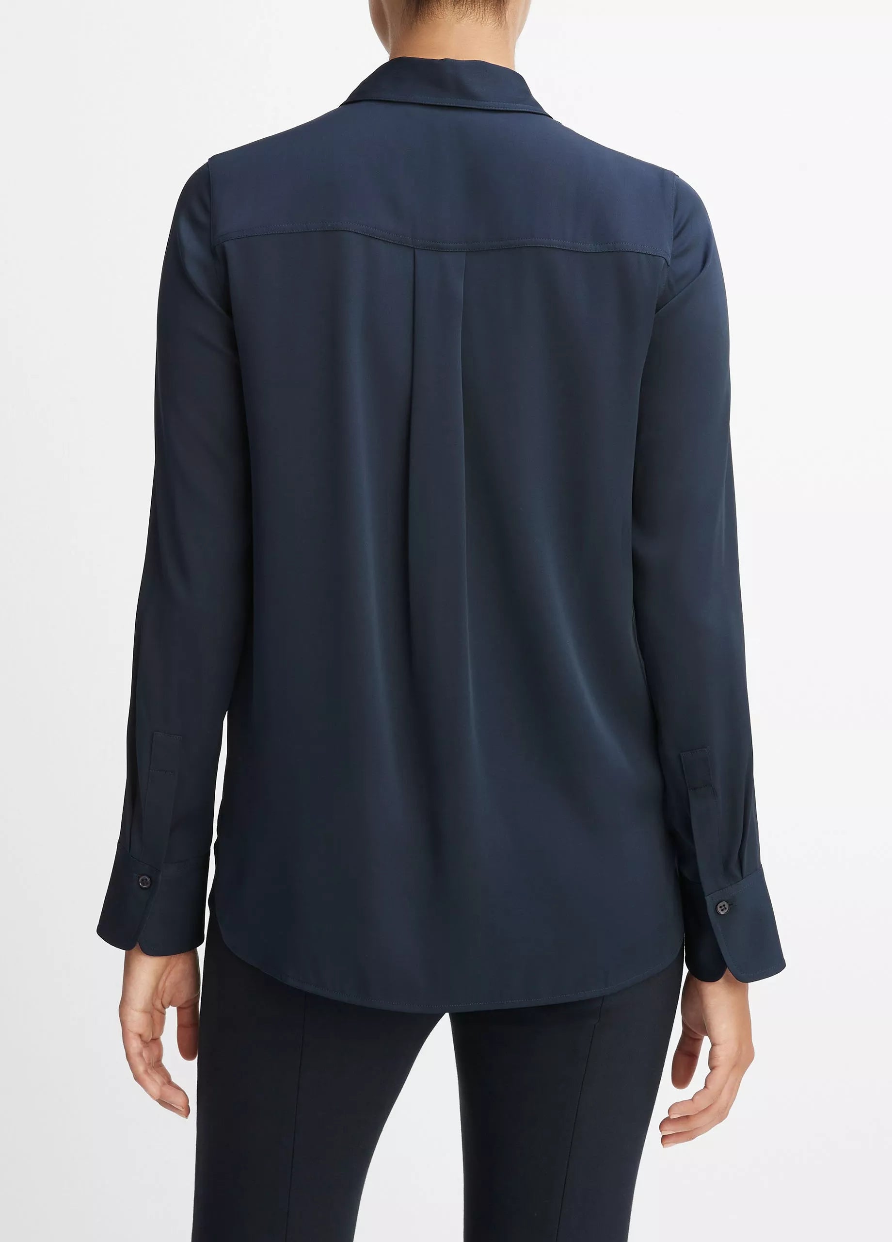 Vince Slim Fitted Blouse Coastal Blue