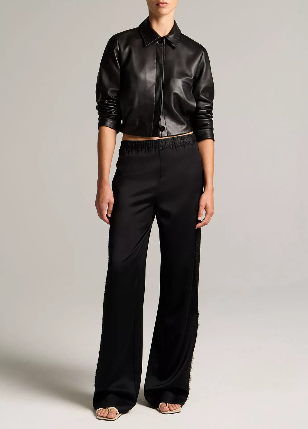 Vince Pantalon Lace Trim Black