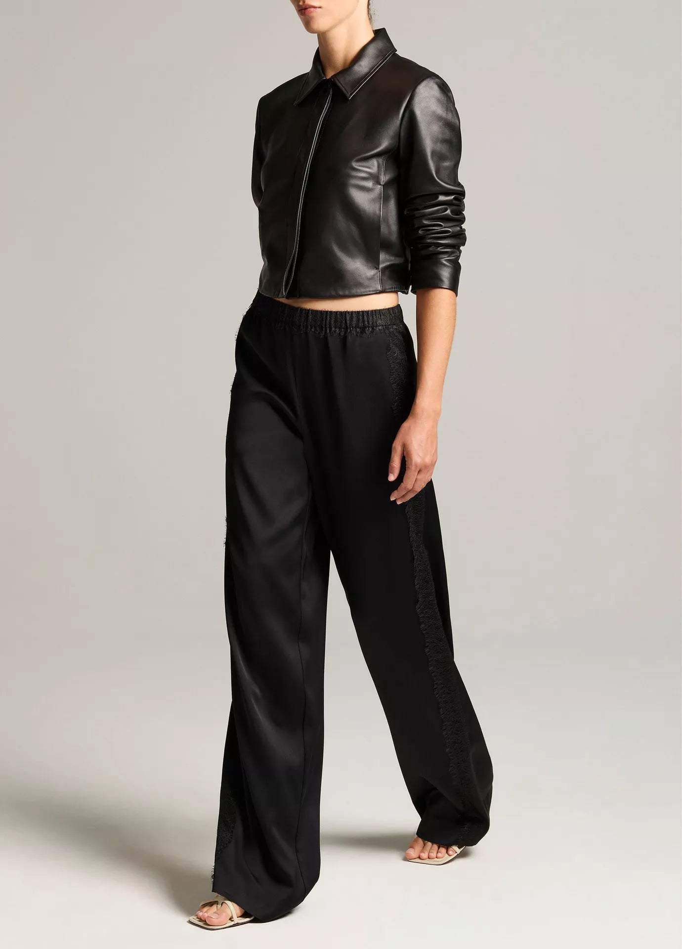 Vince Pantalon Lace Trim Black